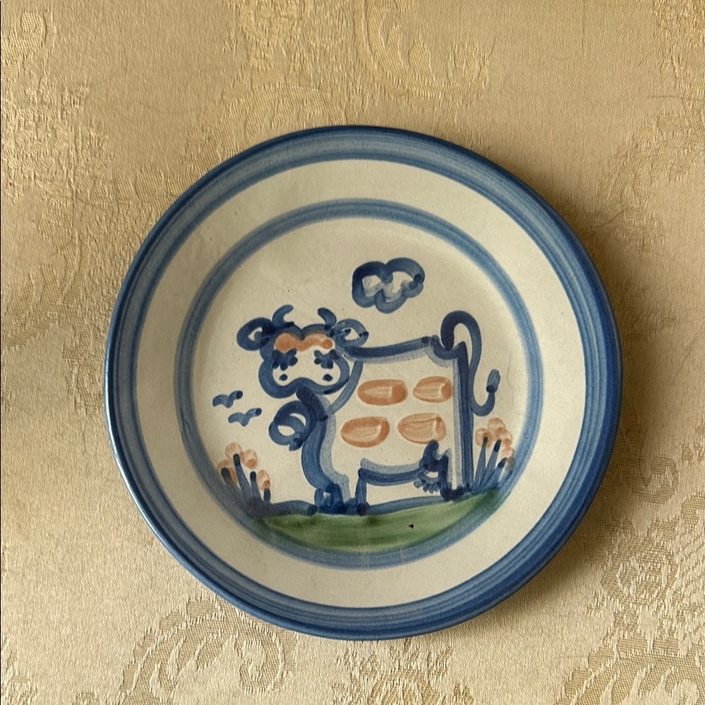 M. A. Hadley 7.5” Cow Country vintage ceramic plate